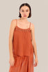 Sleeveless tank top with thin adjustable straps